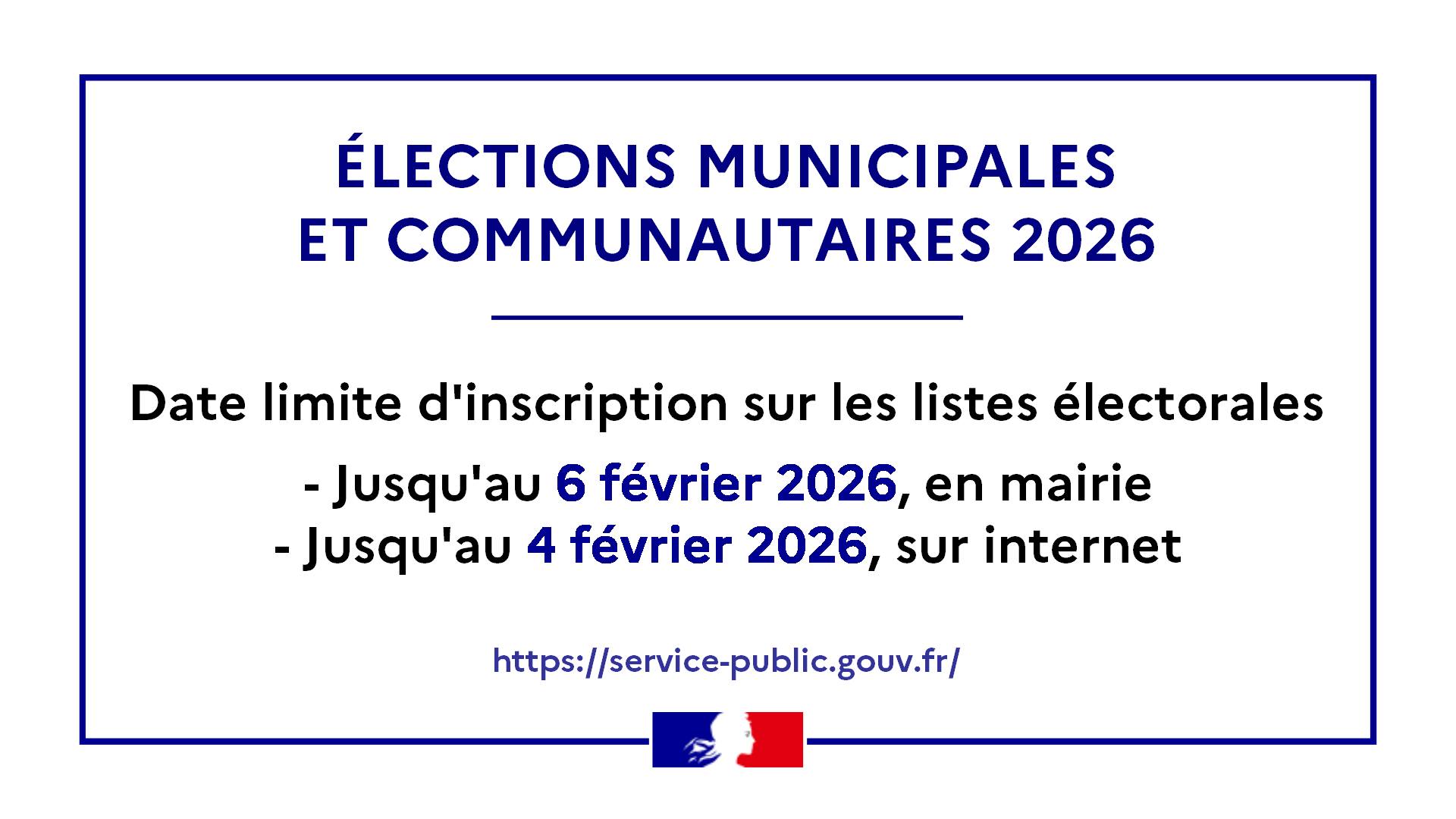 Élections municipales et communautaires des 15 et 22 mars 2026